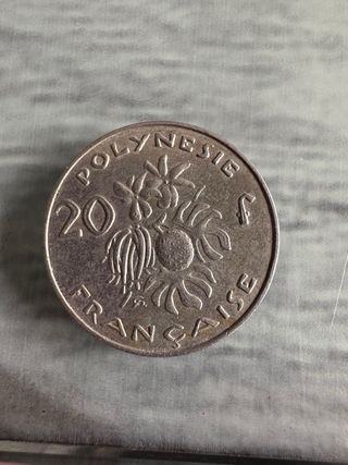 Moneda 20 francos polynesia francesa 2009