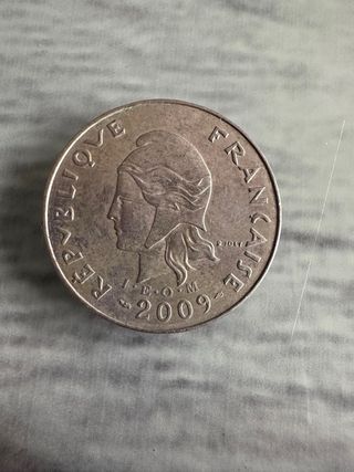 Moneda 20 francos polynesia francesa 2009