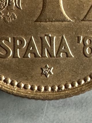 Moneda 1 pesetas españa mundial 82 estrella 82