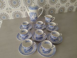 Juego de café de porcelana vintage Pontesa