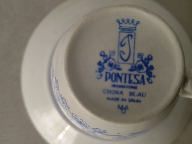 Juego de café de porcelana vintage Pontesa
