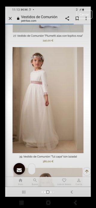 Vestido Comunión Petritas