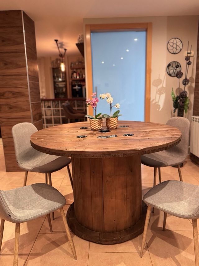 MESAS BOBINAS CARRETE MADERA CABLE CHILLPALET