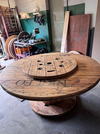 MESAS BOBINAS CARRETE MADERA CABLE CHILLPALET