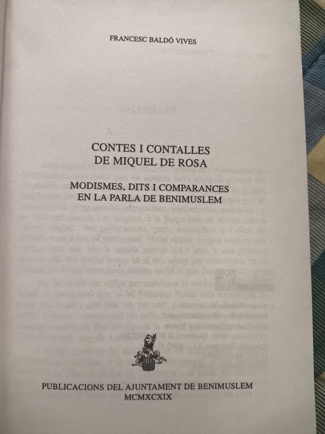 Libro contes i contalles de Miquel de Rosa