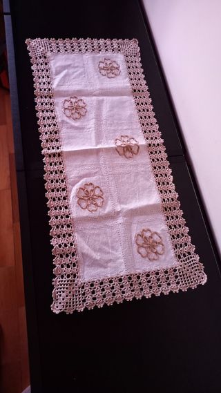 Conjunto de panos com renda artesanal