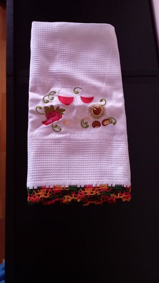 Pano de cozinha decorativo c renda