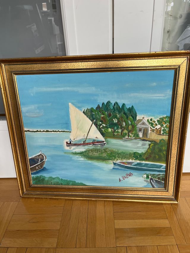 Cuado al oleo. La Albufera 1977. Firmado .