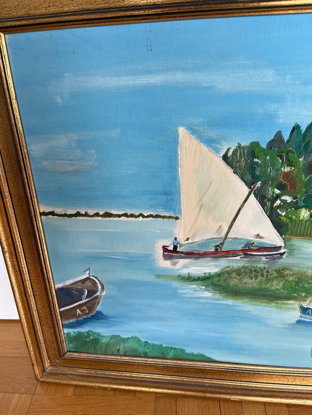 Cuado al oleo. La Albufera 1977. Firmado .