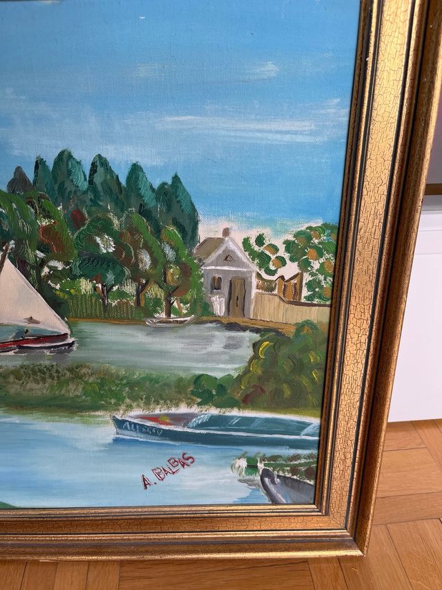 Cuado al oleo. La Albufera 1977. Firmado .