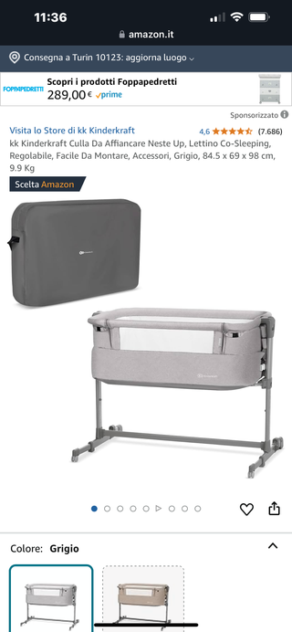 Lettino kinderkraft da affiancare al lettone