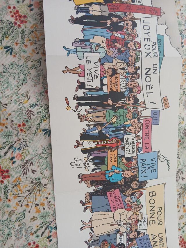 Poster felicitacion navidad 1972 tintin