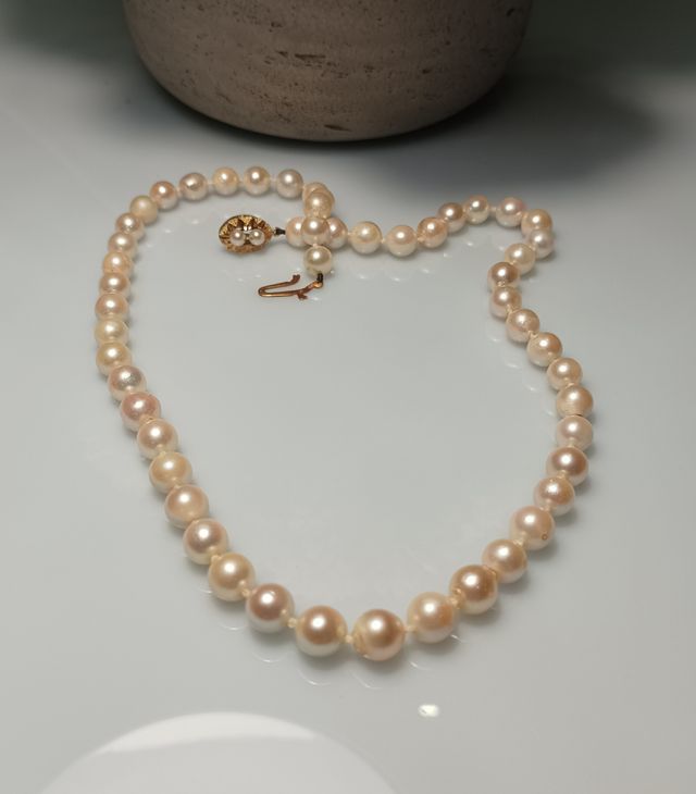 Collar oro 18 K y perlas  47cm