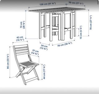 Mesa y dos sillas de exterior