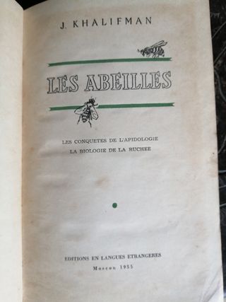 livro , les abeilles j.khalifiman 1955 , ler anunc