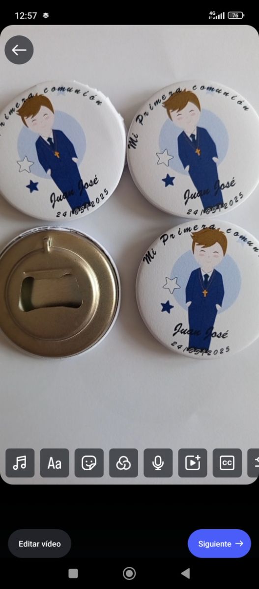 Chapas personalizadas fiestas