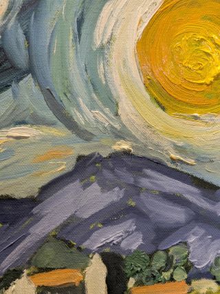Cuadro estilo Van Gogh pintado a mano paisaje oleo