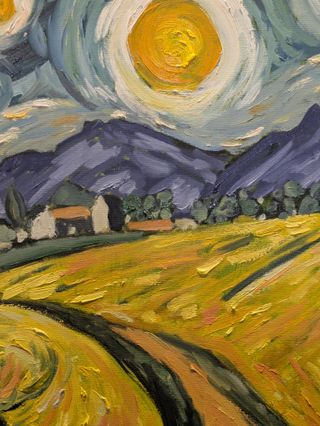 Cuadro estilo Van Gogh pintado a mano paisaje oleo