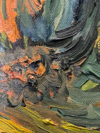 Cuadro estilo Van Gogh pintado a mano paisaje oleo