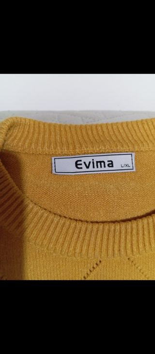 Jersey mujer lana manga larga en mostaza