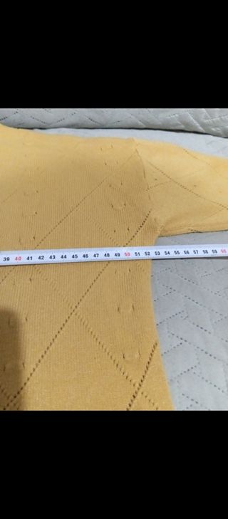 Jersey mujer lana manga larga en mostaza