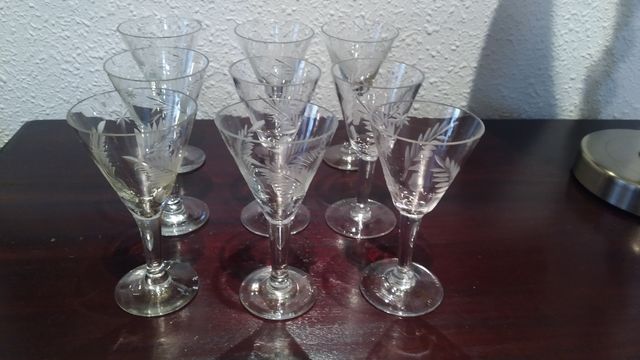 Copas pequeñas cristal tallado