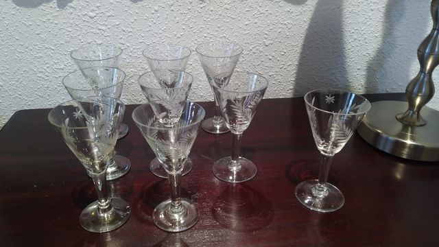 Copas pequeñas cristal tallado