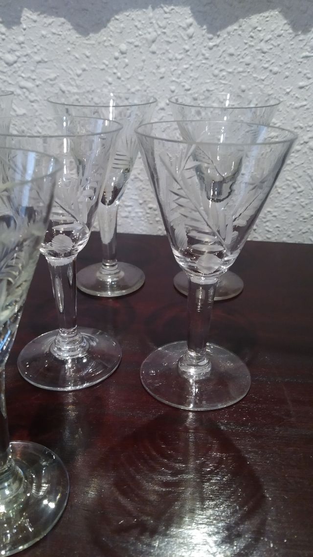 Copas pequeñas cristal tallado