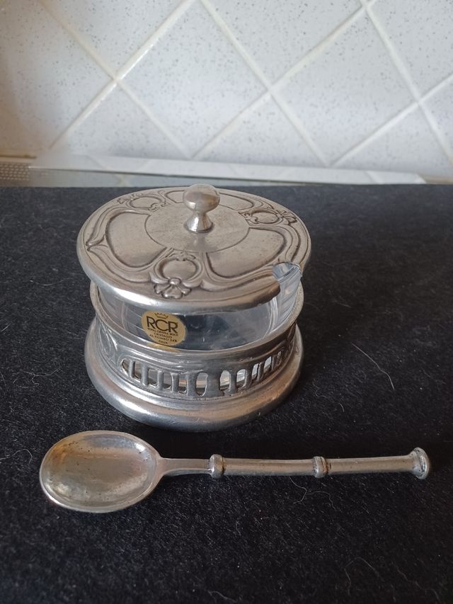 Formaggera peltro e cristallo