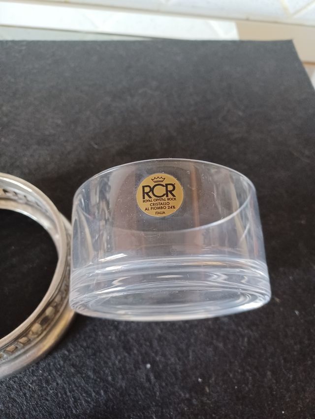 Formaggera peltro e cristallo