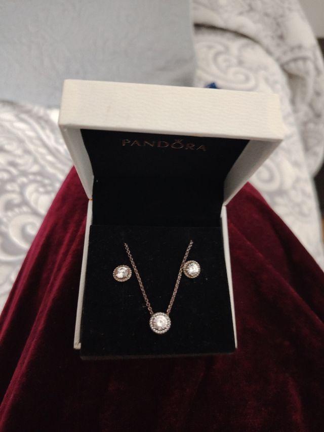 Pendientes y colgante plata pandora