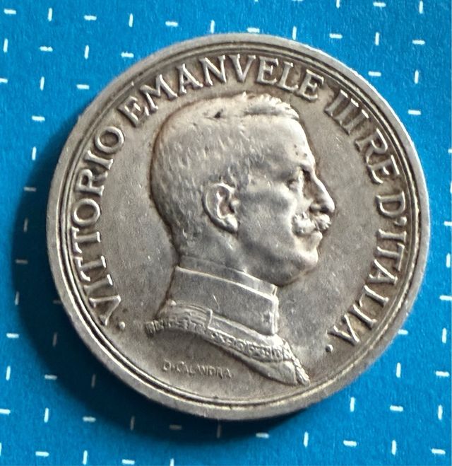 2 Lire 1916. Argento Quadriga