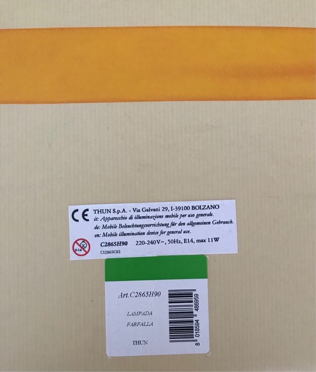 Lampada da tavolo con farfalla nuova Thun