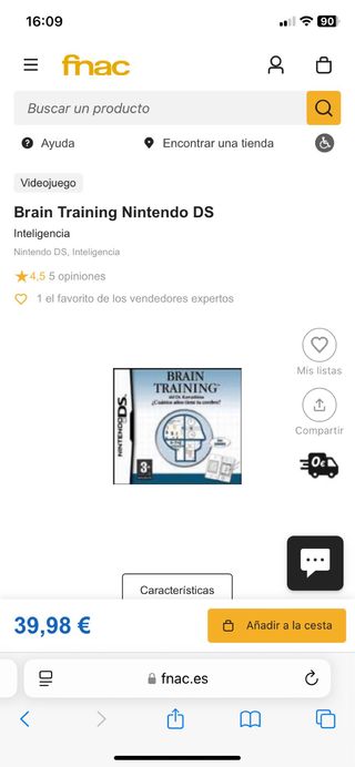 Juego nintendo ds brain training