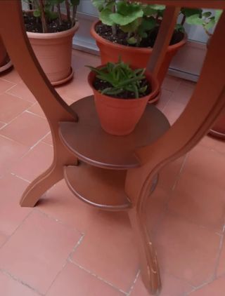 MESA HECHA A MANO ANTIGUA MADERA NATURAL ESTANTES