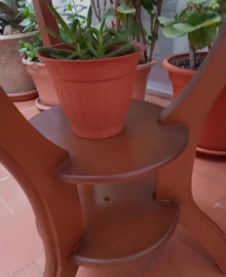 MESA HECHA A MANO ANTIGUA MADERA NATURAL ESTANTES