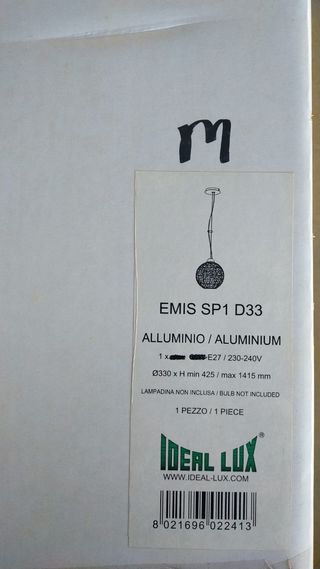 Lámpara techo metal moderna
