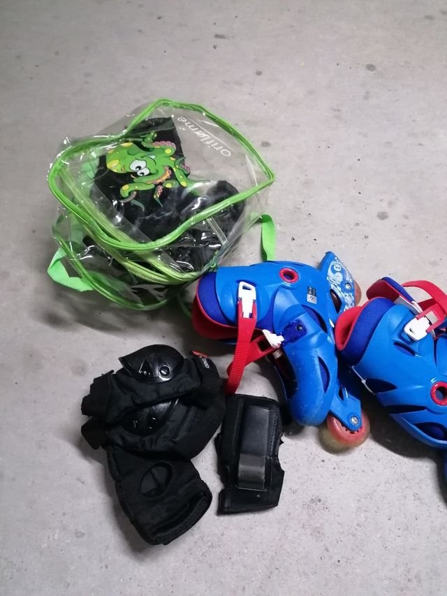 Patines y protecciones.
Protecciones, 2 juegos