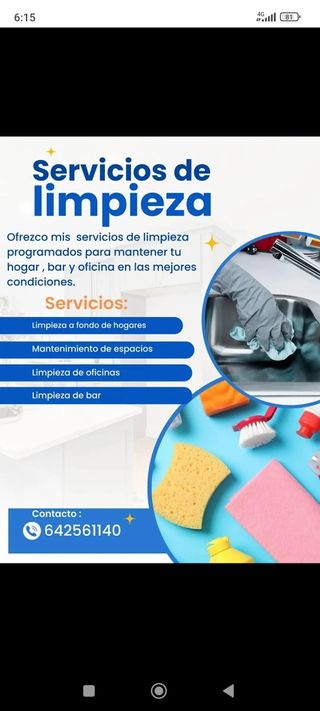 Ofrezco mis servicios de limpieza