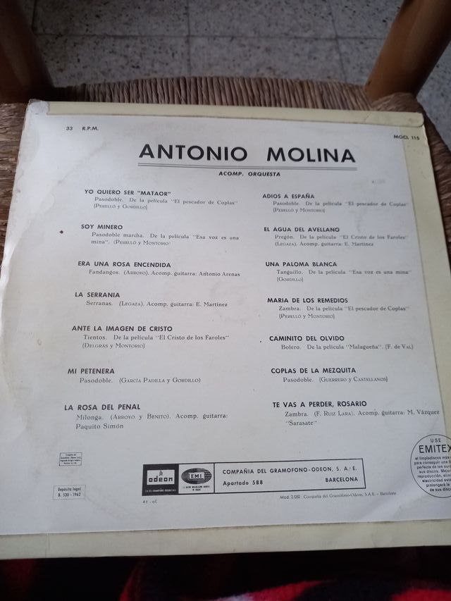 Vinilo ANTONIO MOLINA