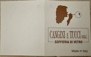 Bottiglia tappo vetro soffiato Cangini e Tucci