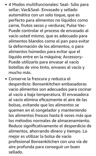 Envasadora al vacio