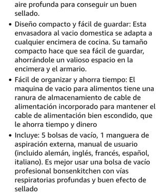 Envasadora al vacio