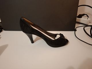 Zapatos fiesta negros piel