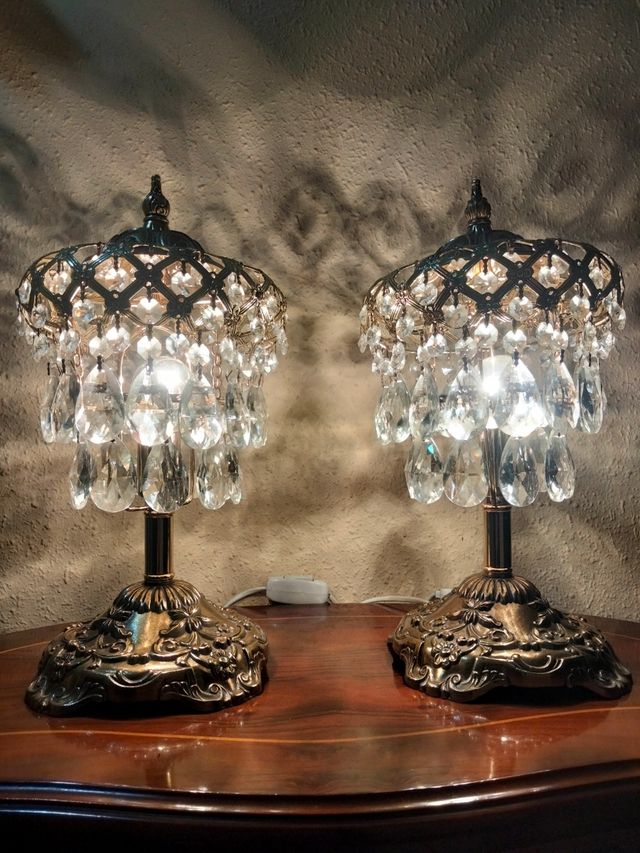 Magnifiche lampade in bronzo e cristallo stile Palazzo