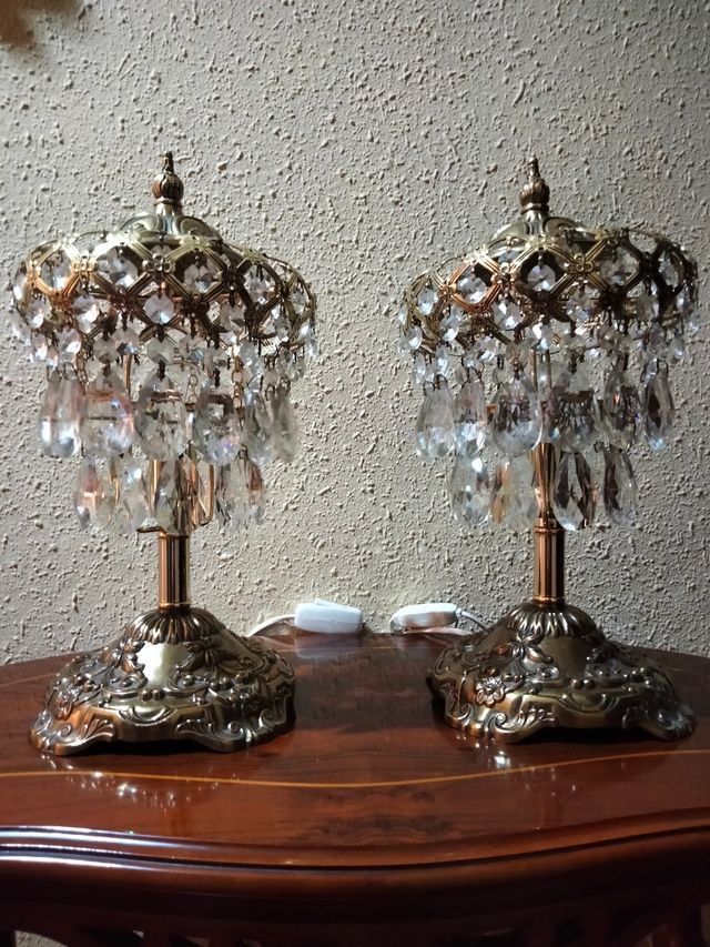 Magnifiche lampade in bronzo e cristallo stile Palazzo