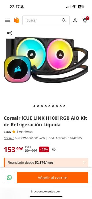 CORSAIR ¡CUE H100i RGB PRO XT