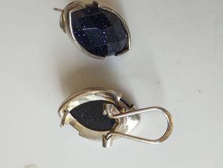 Pendientes vintage plata y piedra lluvi