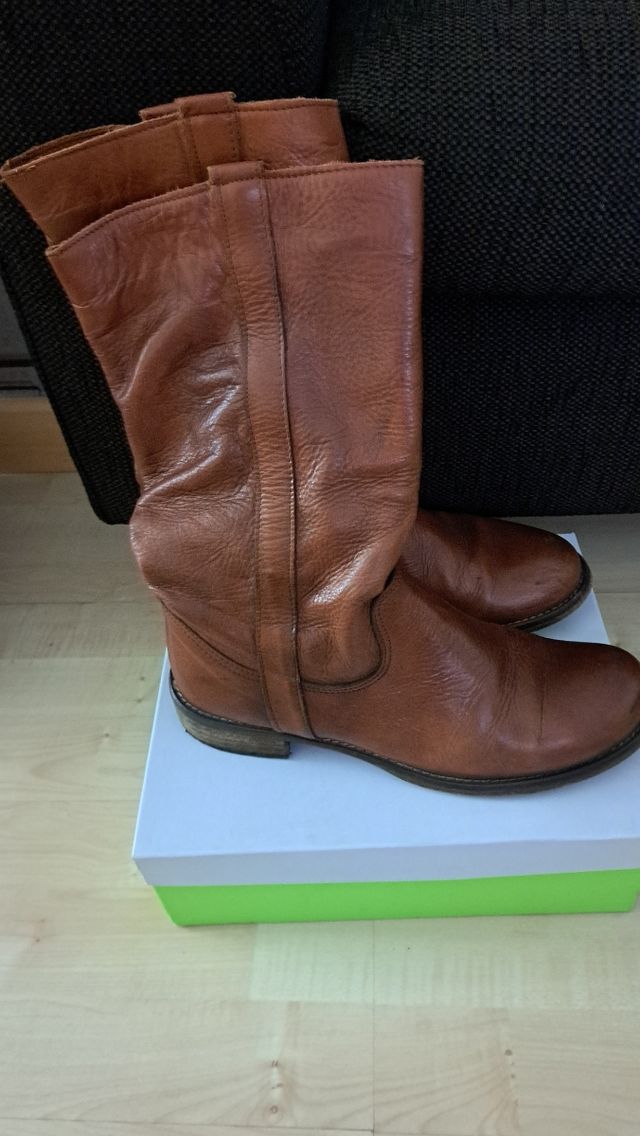 Stivali vitello- cuoio marroni