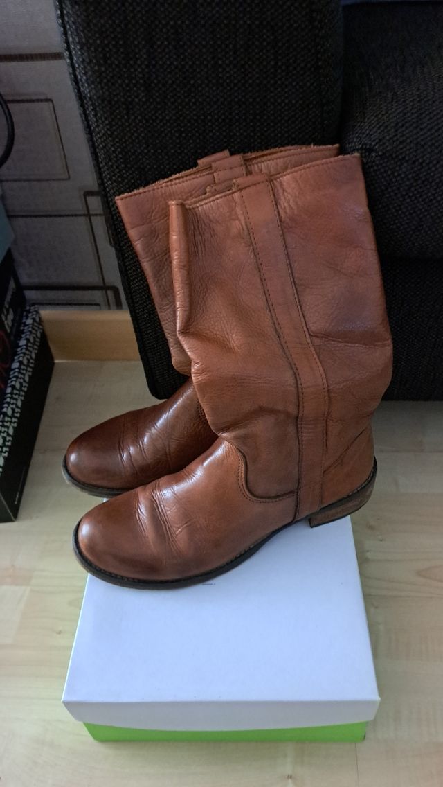Stivali vitello- cuoio marroni